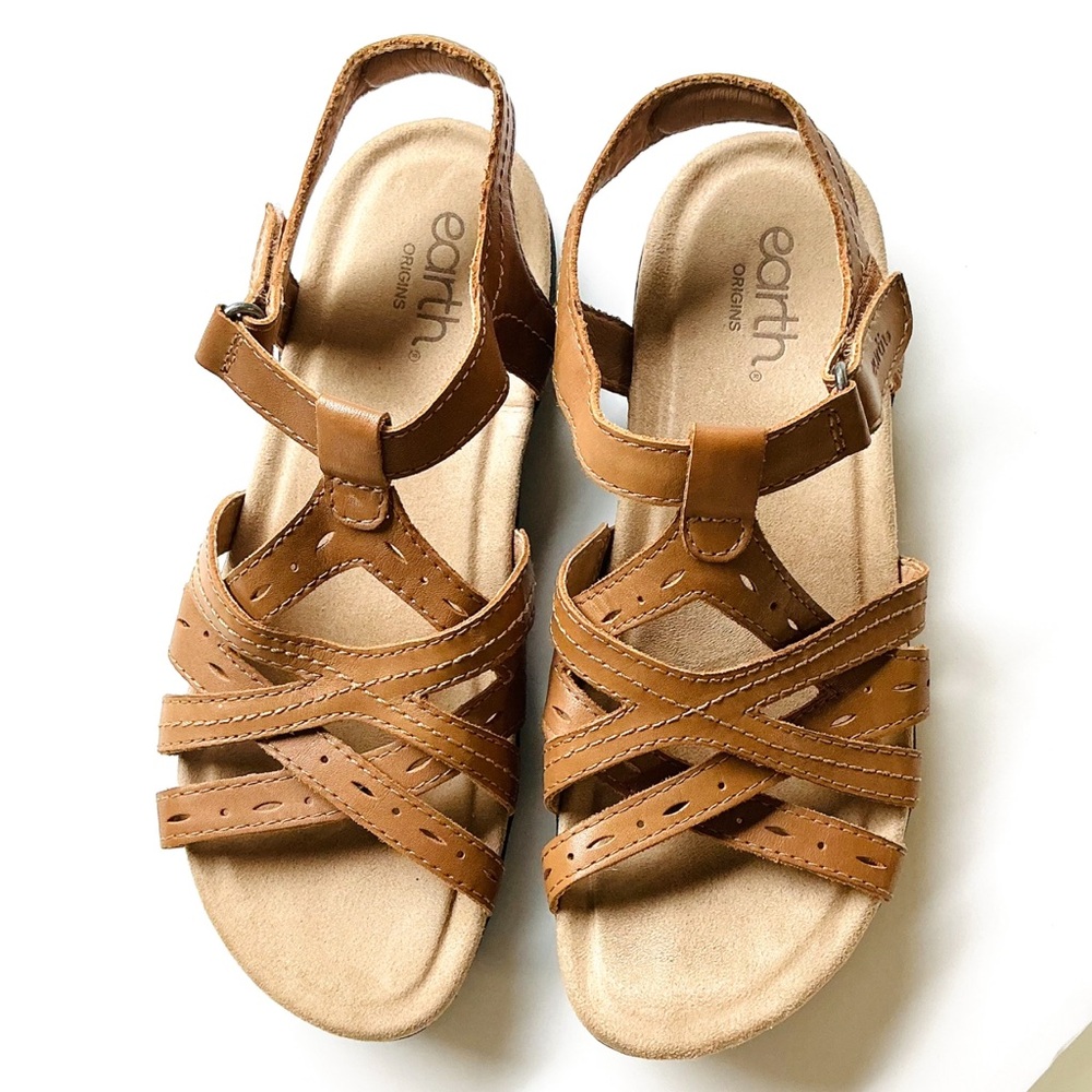 Earth Origins Sellie Women’s Casual Walking Sandals Medium Brown Size 9M